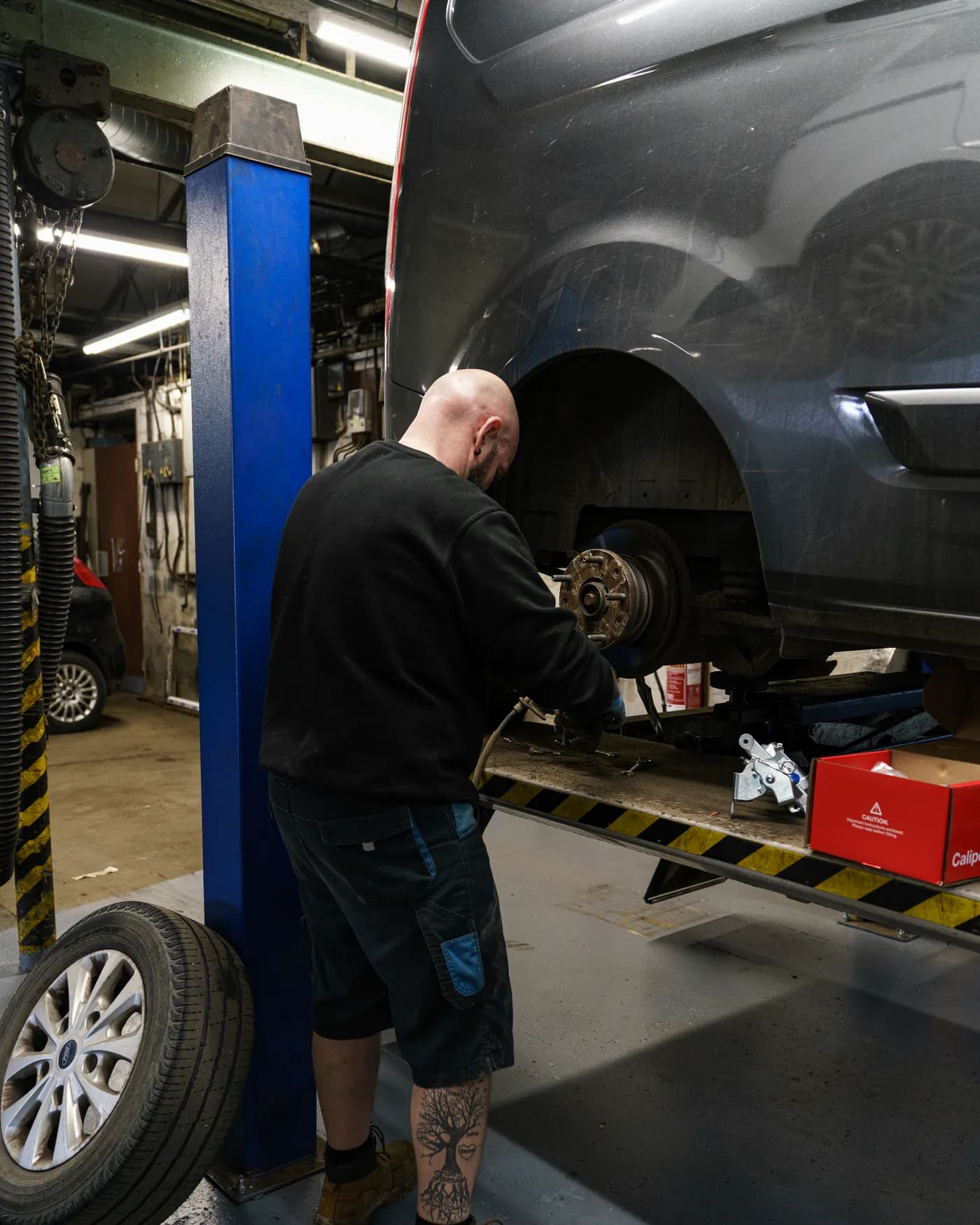 Technician on an MOT job